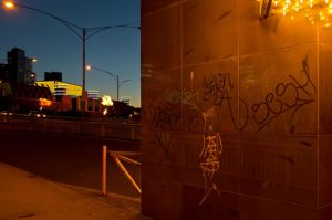 Melbourne, Victoria, Australia, dusk, graffiti