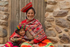 Sacred Valley, Peru, mother and child, costume