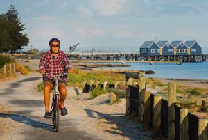 Morning bicycle ride, Busselton Jetty, Busselton, Western Australia